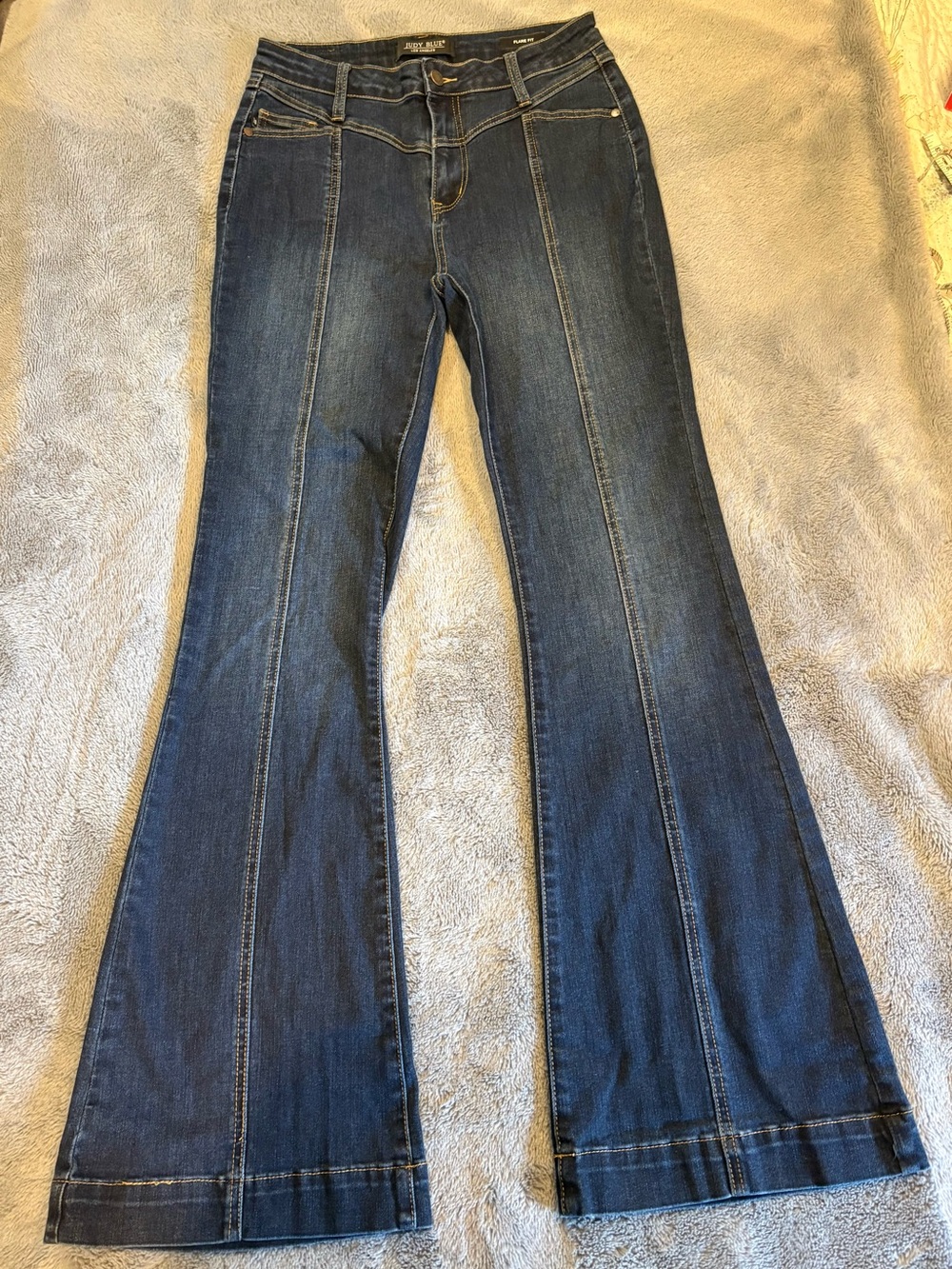 Judy Blue Dark Flare Jeans with Front Seam